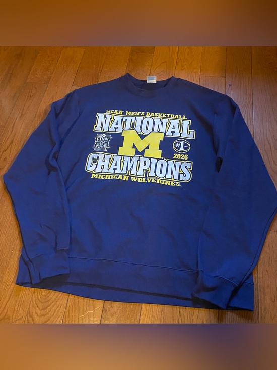 Port and Company Other - Port and Company Navy Blue and Yellow 'National Champions' Crewneck Sweatshirt